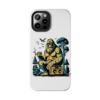 Bigfoot Chill Tough Phone Case — Retro Sasquatch with Boombox