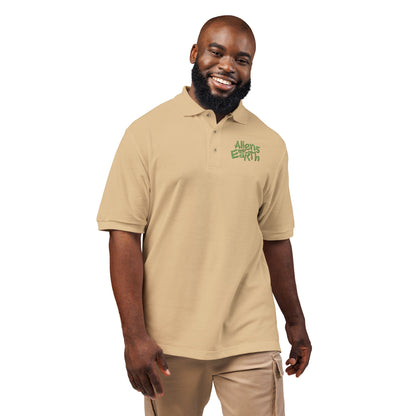 Embroidered Green Foliage Polo Shirt
