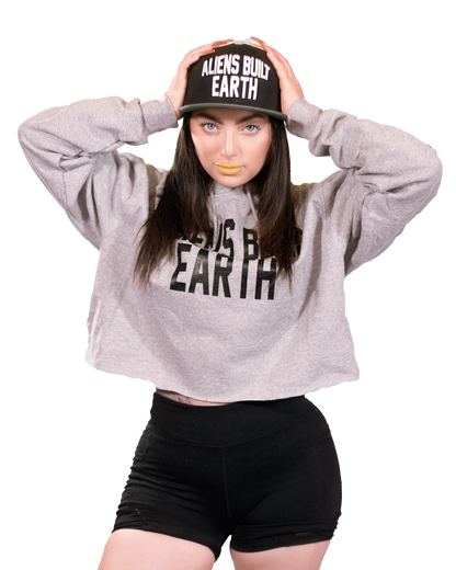 Aliens Built Earth Womens Cropped Hoodie by Champion