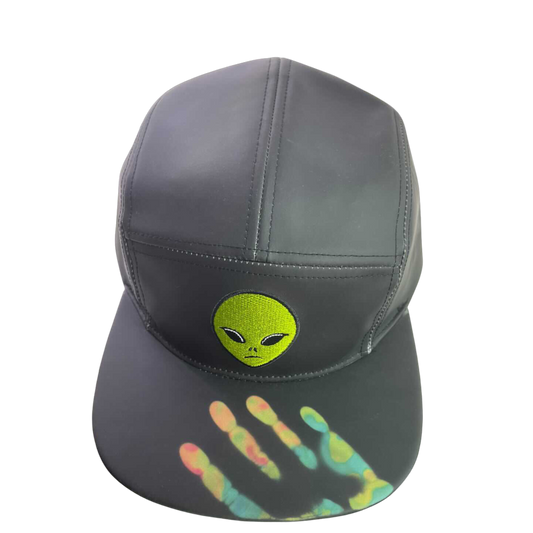 Thermal temperature color change 5 panel faux leather hat