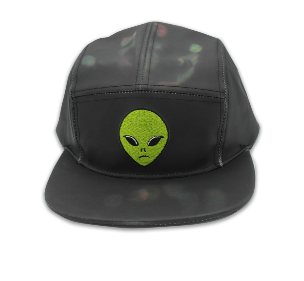 Thermal temperature color change 5 panel faux leather hat