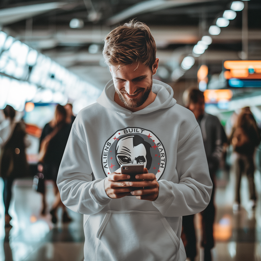 Aliens Built Earth Nickel Abe Half Alien Grey Hoodie