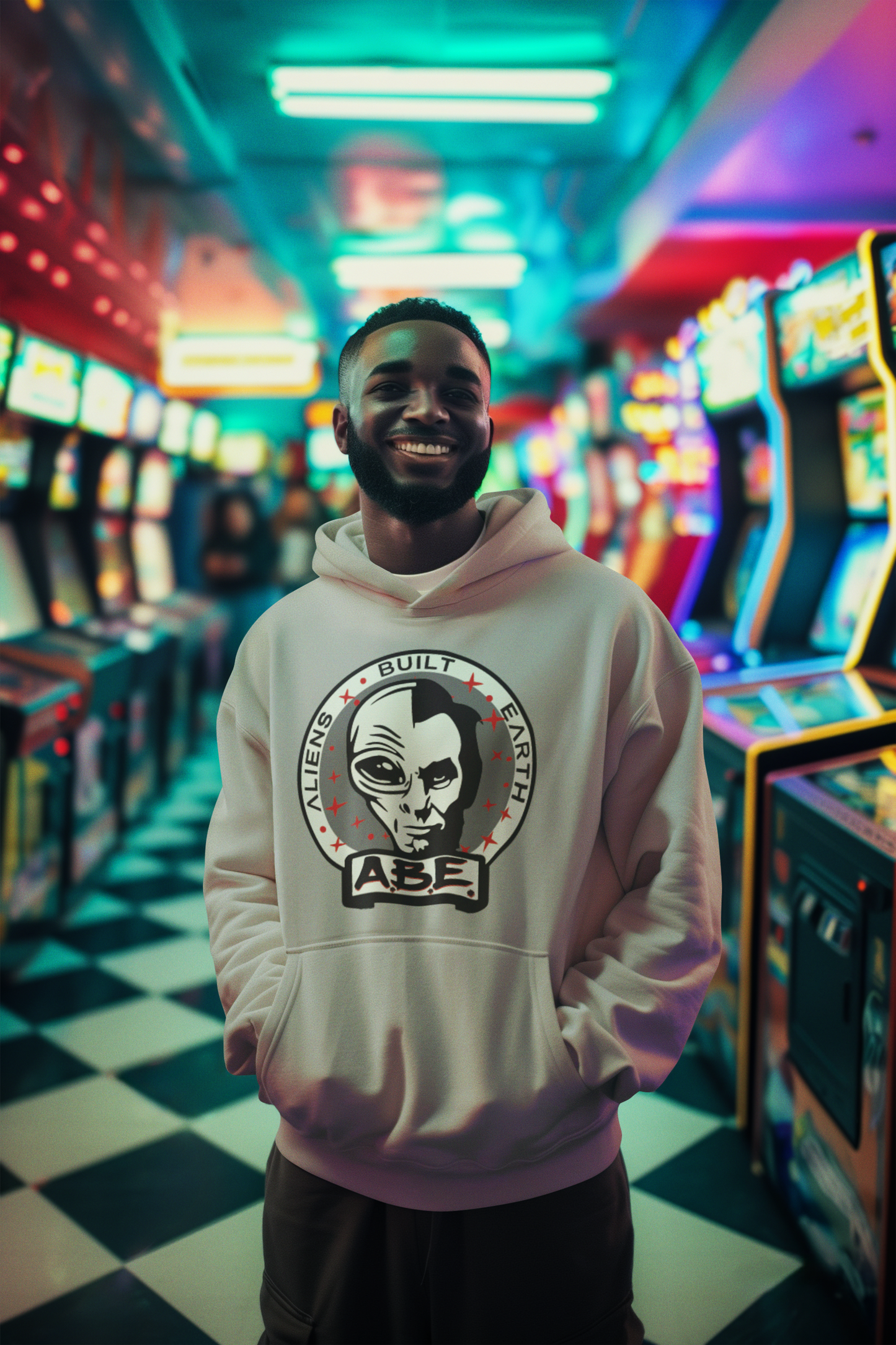 Aliens Built Earth Nickel Abe Half Alien Grey Hoodie